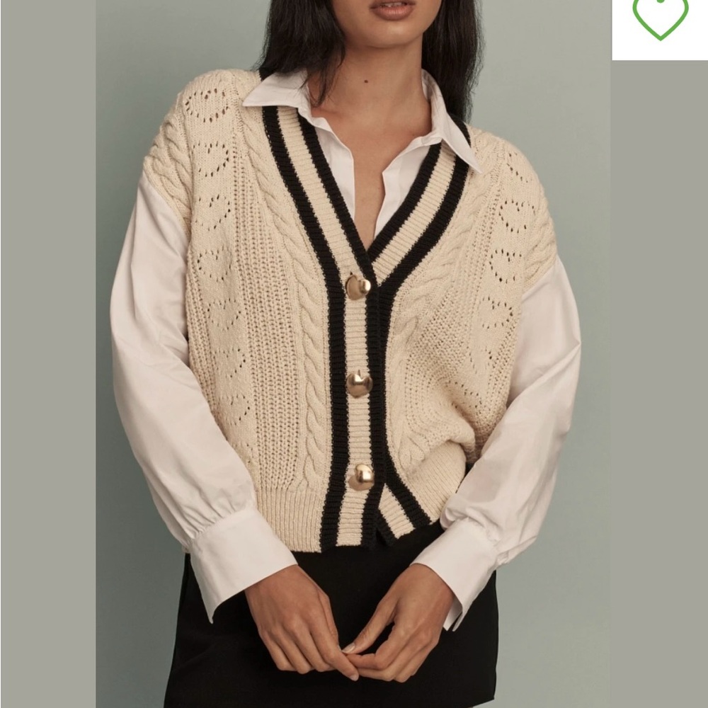 Anthropologie Cream and Black Women's Sweater - Picture 4 of 10